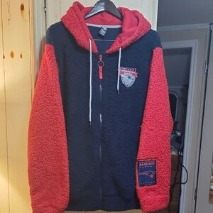 New England Patriots Sherpa Hoodie - Red and Navy size XL